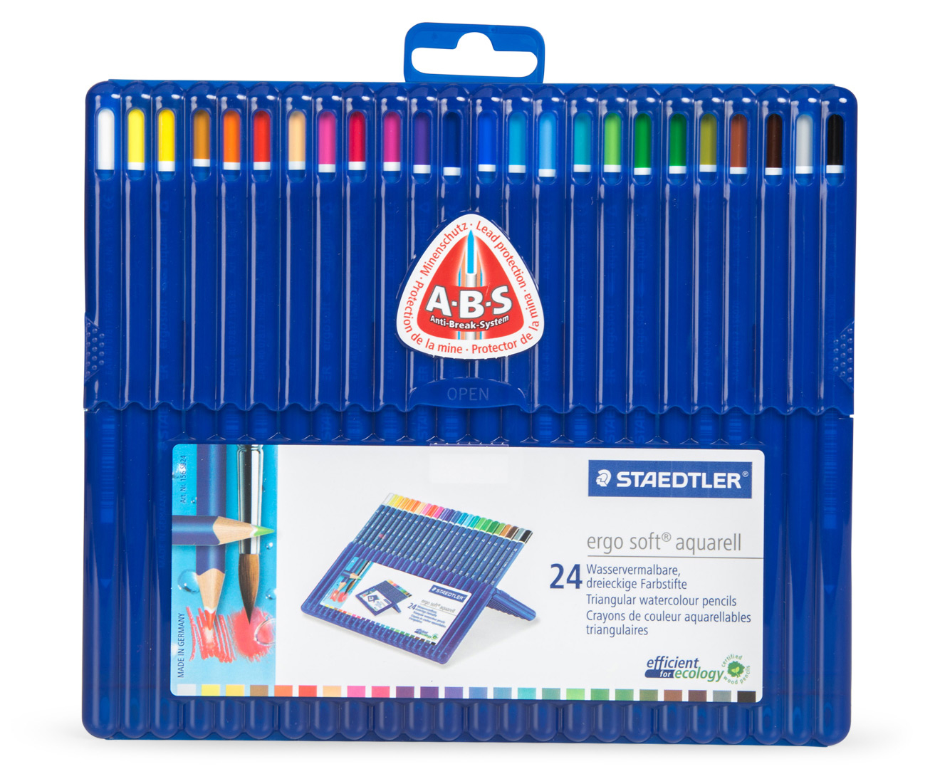 STAEDTLER Ergo Soft Aquarell Triangular Watercolour Pencils 24 Pack