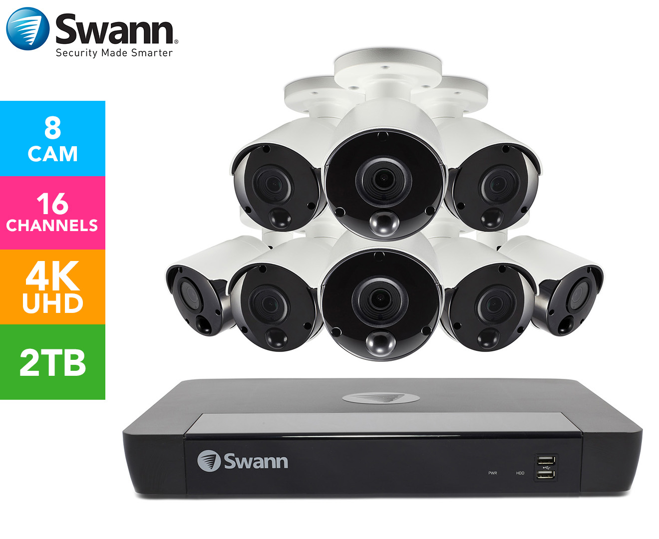 Swann SONVK 1686808 16 Channel 4K Ultra HD NVR Security System W 8