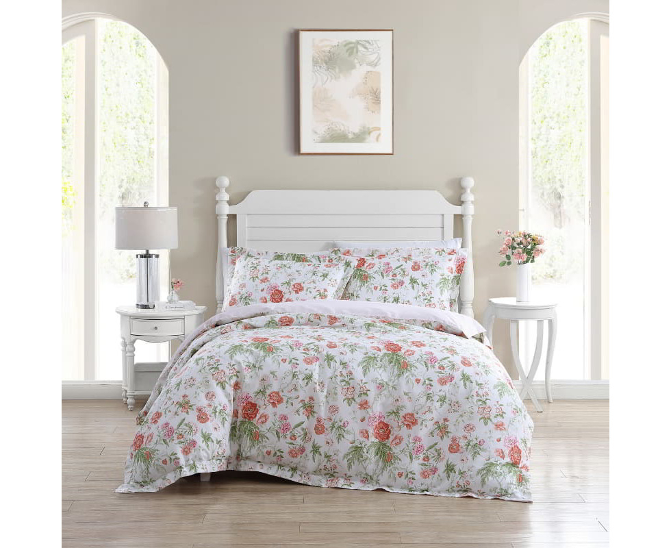 Laura Ashley Breezy Floral Quilt Cover Set Coral Catch Au