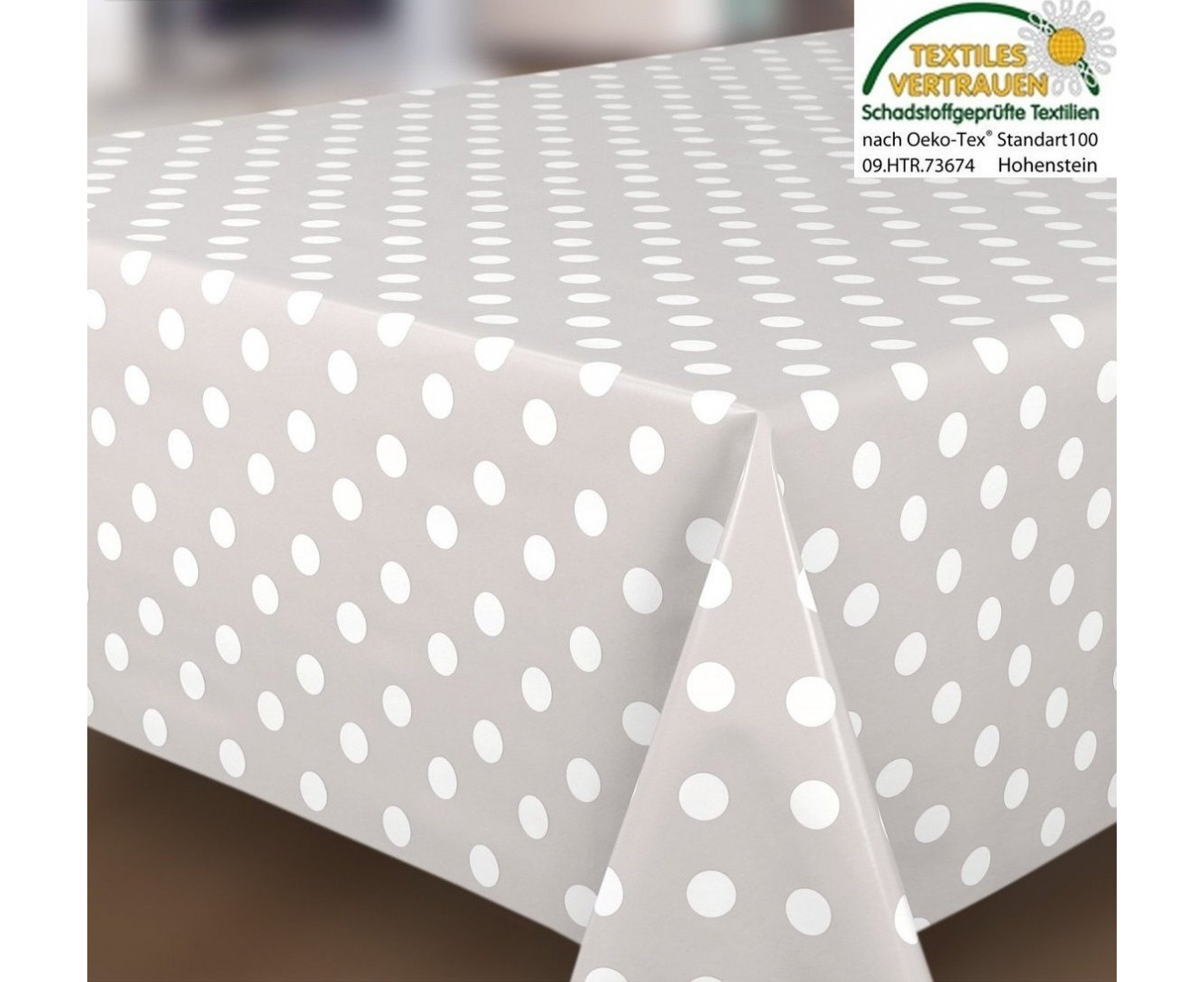 200 X 140 Cm Spots Grey White Wipe Clean Tablecloth Oilcloth Vinyl