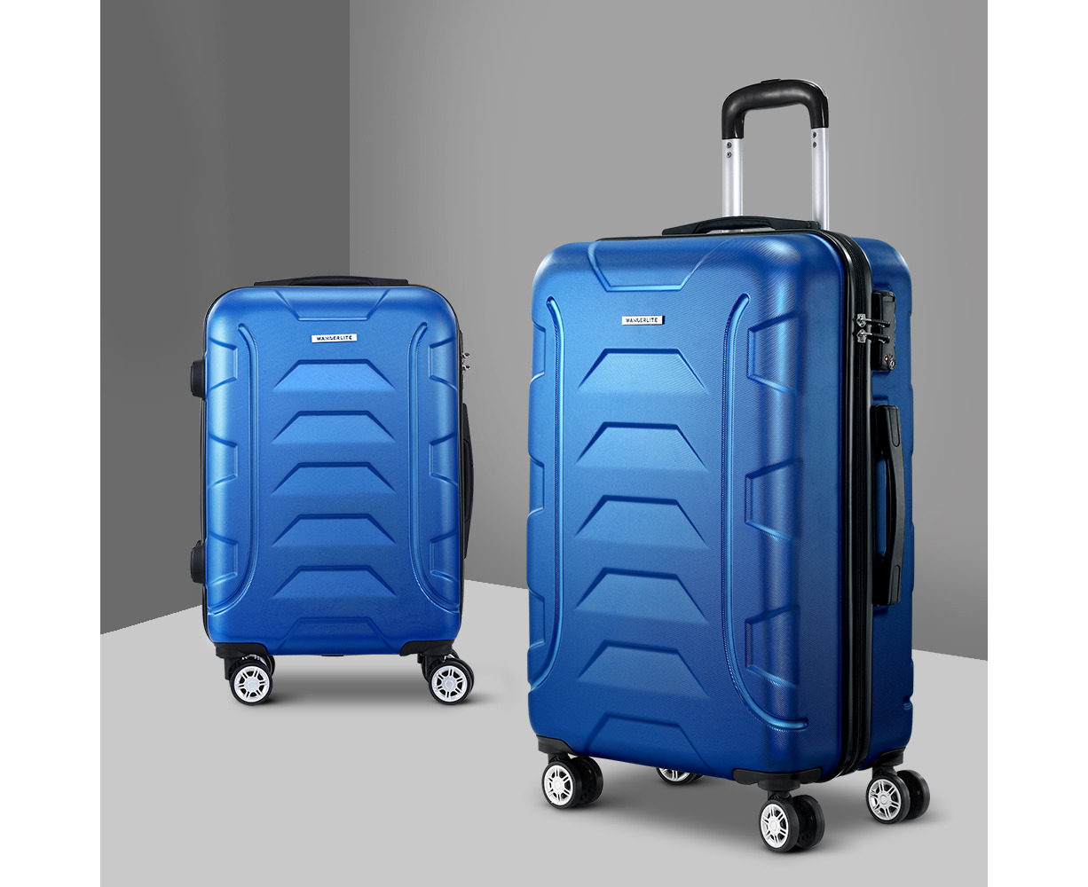 Wanderlite Pc Luggage Trolley Travel Suitcase Set Tsa Hard Case