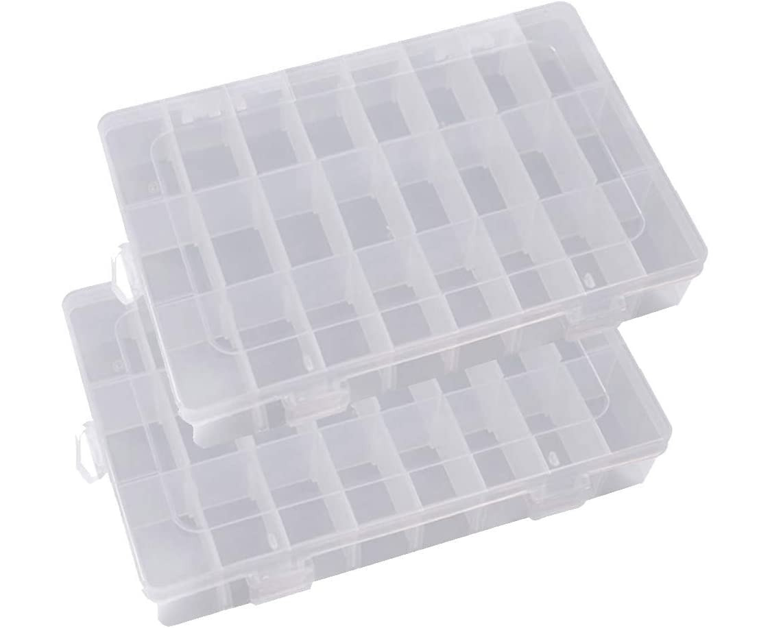 Compartment Clear Plastic Storage Box With Adjustable Compartment