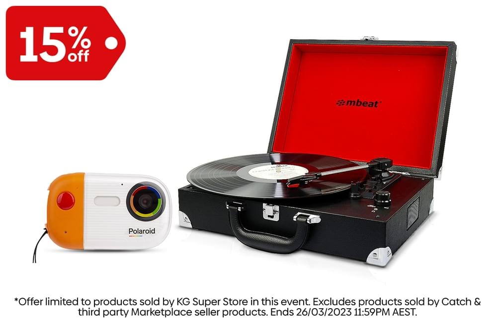 Polaroid *Offer limited to products sold by KG Super Store in this event. Excludes products sold by Catch third party Marketplace seller products. Ends 26032023 11:59PM AEST. 