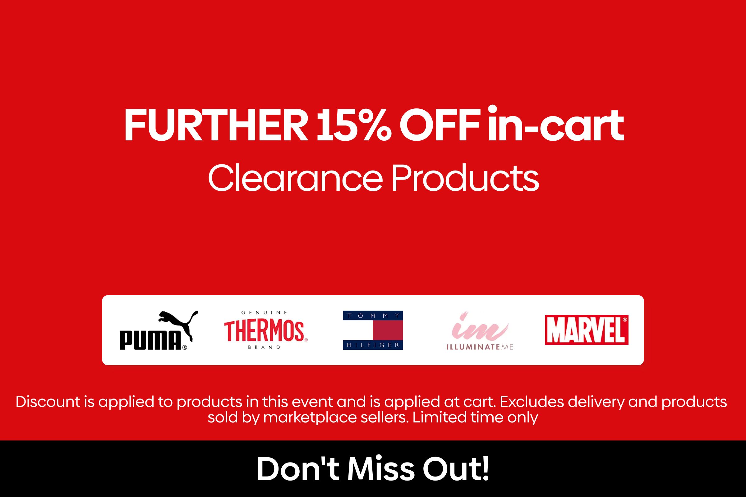 Further 15% Off Clearance