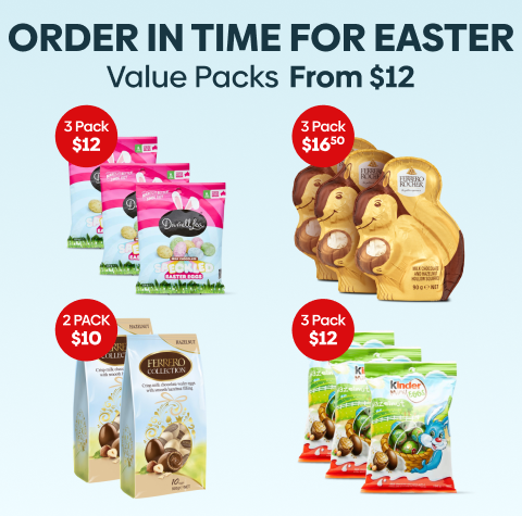 Order in Time for Easter - Value Packs From $12