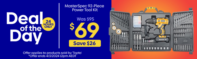 Daily Deal - MasterSpec 92-Piece Power Tool Kit