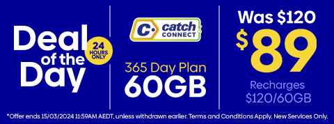 Catch Connect 60GB 365 Day Mobile Plan for $89!