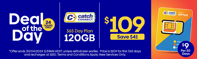 Daily Deal - Catch Connect 120GB 365 Day Mobile Plan