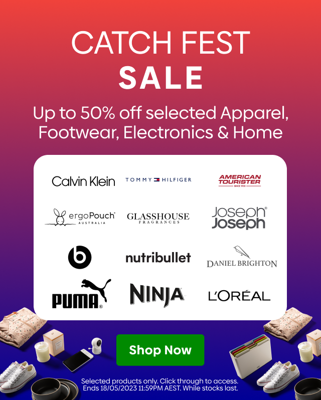 #CATCH FEST SALE - Up to 50% off selected Apparel, Foottwear, Electronics & Home - Shop Now