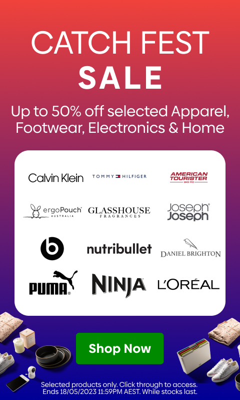 #CATCH FEST SALE - Up to 50% off selected Apparel, Foottwear, Electronics & Home - Shop Now