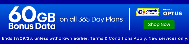 Catch Connect 365 Day Plans 60GB Bonus Data - Shop Now