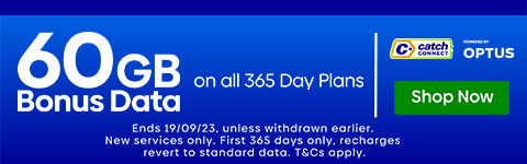 Catch Connect 365 Day Plans 60GB Bonus Data - Shop Now