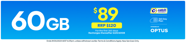 Catch Connect - 60GB - $89 for first 365 days