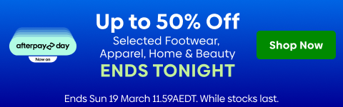 Up to 50% Off R e Apparel, Home Beauty ENDS TONIGHT Ends Sun 19 March 11.59AEDT. While stocks last. 