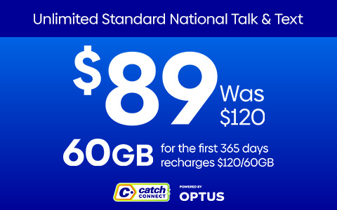 Catch Connect 60GB for $89 - Shop Now