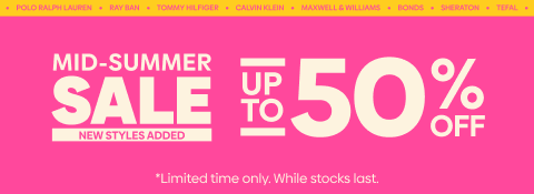 Mid-Summer Sale - Up to 50% Off