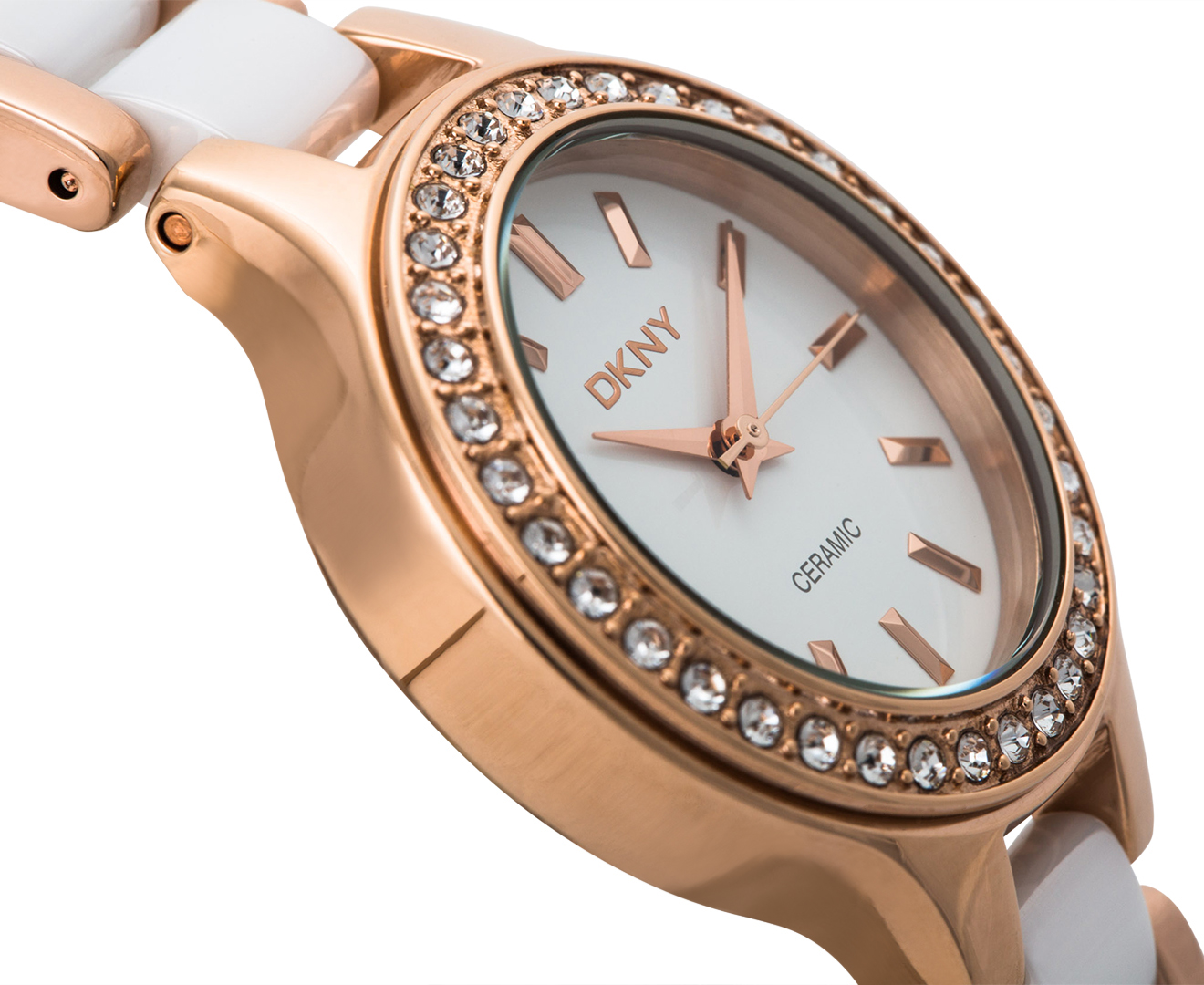 DKNY Women s Chambers Ceramic Watch Rose Gold Catch