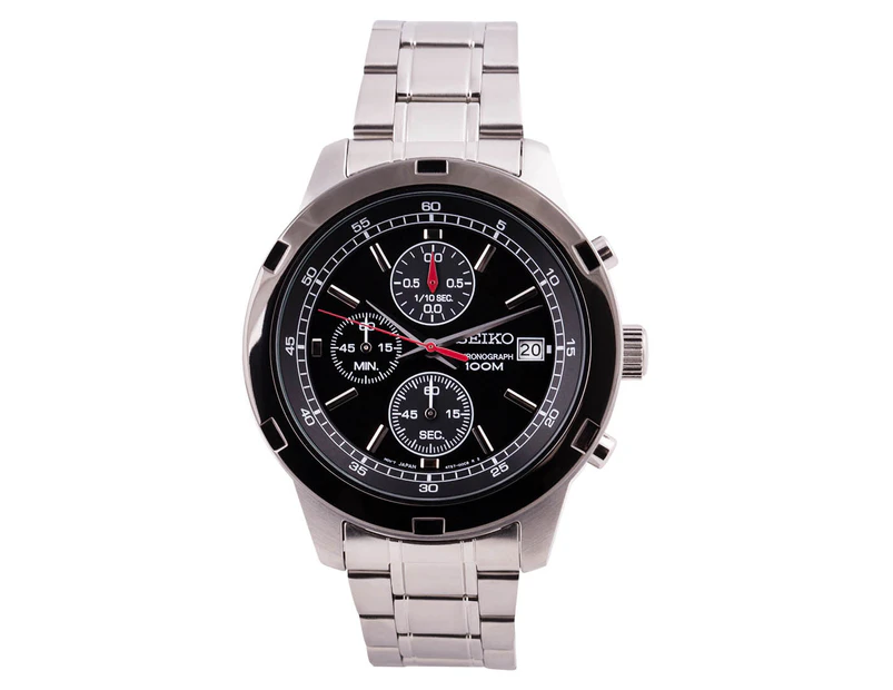 Seiko Men's Sports 100M Watch - Silver/Black