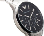 Emporio Armani Men’s Round Chronograph Watch - Silver/Black