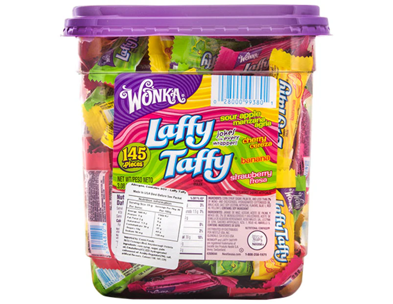 Wonka Laffy Taffy Assorted Tub 145pk 1.39kg