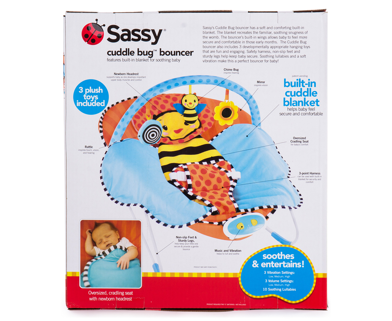 Sassy cuddle bug bouncer sale