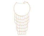 Kardashian Jewellery Collar Chain Net Bib Necklace - Gold