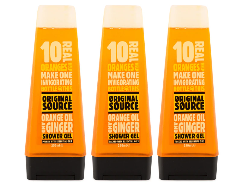 3 x Original Source Shower Gel Orange Oil & Ginger 250mL