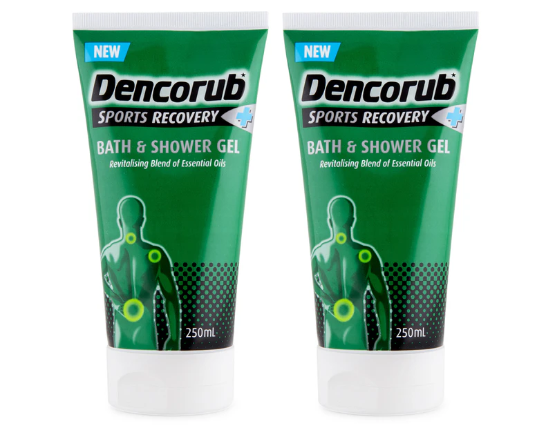 2 x Dencorub Sports Recovery Bath & Shower Gel 250mL