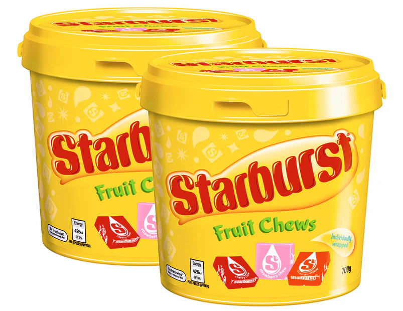 2 x Starburst Fruit Chews Bucket 700g