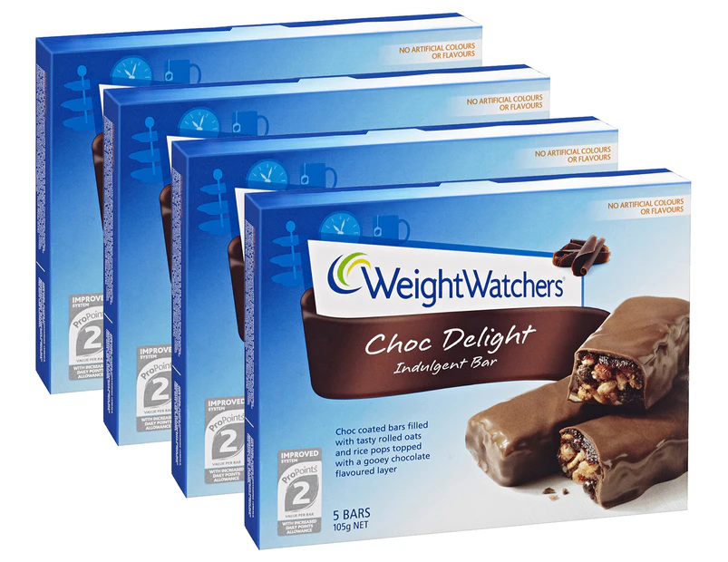 4 x Weight Watchers Choc Delight Indulgent Bar 105g 5pk
