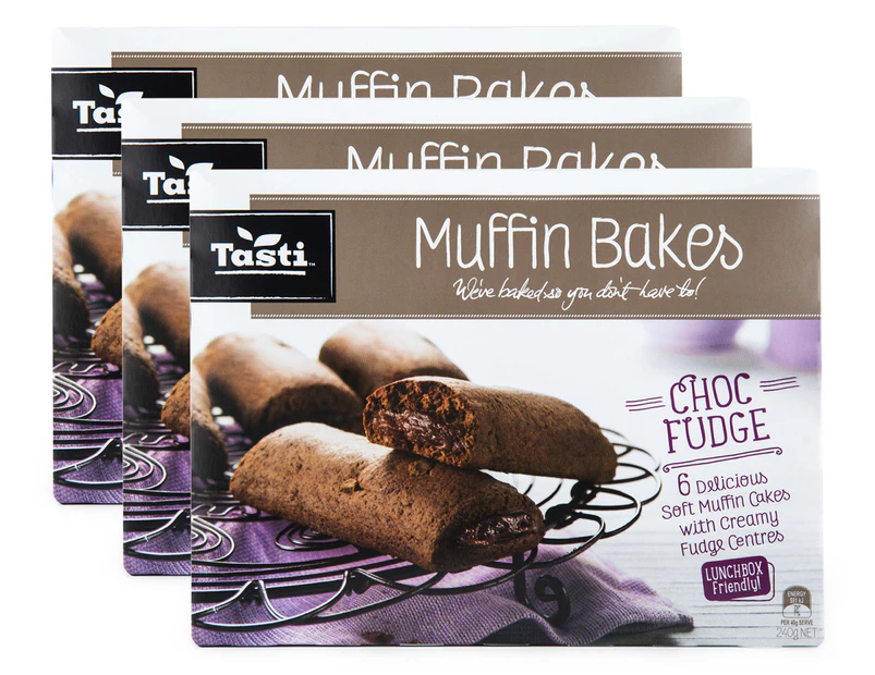 3 x Tasti Muffin Bakes Choc Fudge 6pk