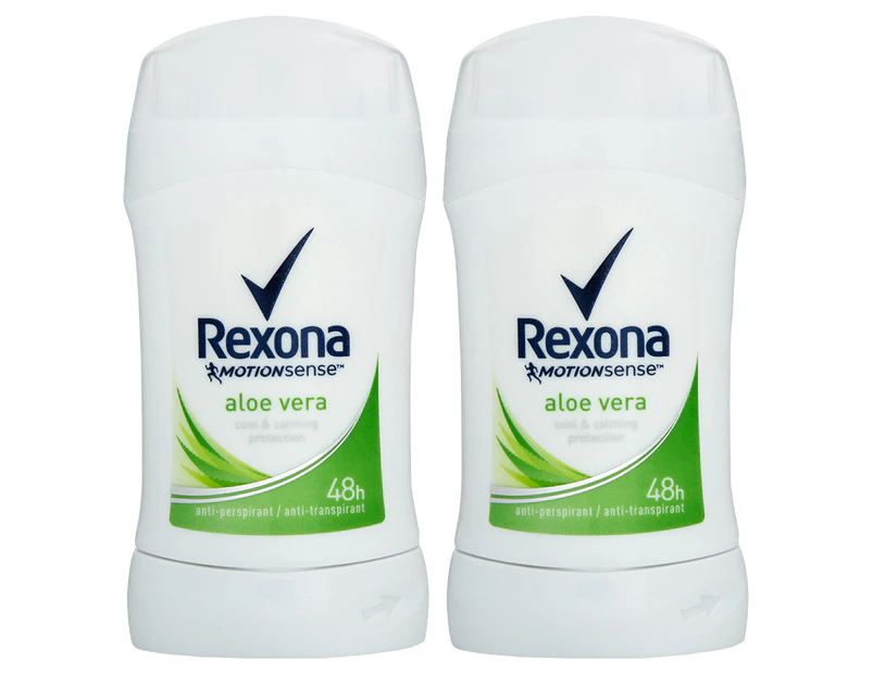 2 x Rexona MotionSense Deodorant Stick Aloe Vera 40mL