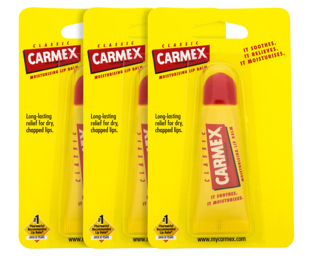 3 X Carmex Classic Lip Balm Tube 11 6ml Nz