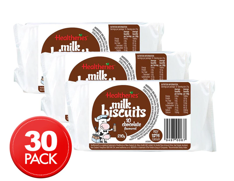 3 x Healtheries Milk Biscuits Chocolate 210g