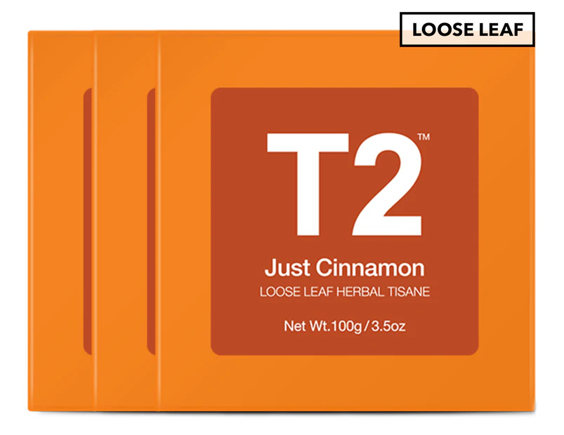 3 x T2 Just Cinnamon Loose Leaf Tea Gift Cube 100g