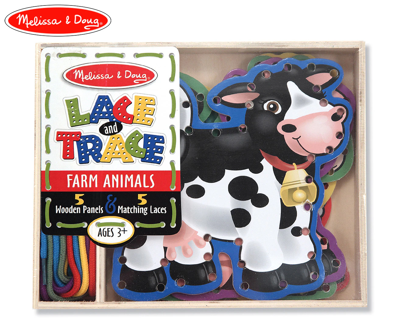 Melissa & Doug Lace & Trace Farm Animals Kids/Childrens Interactive Play Toy 3y+