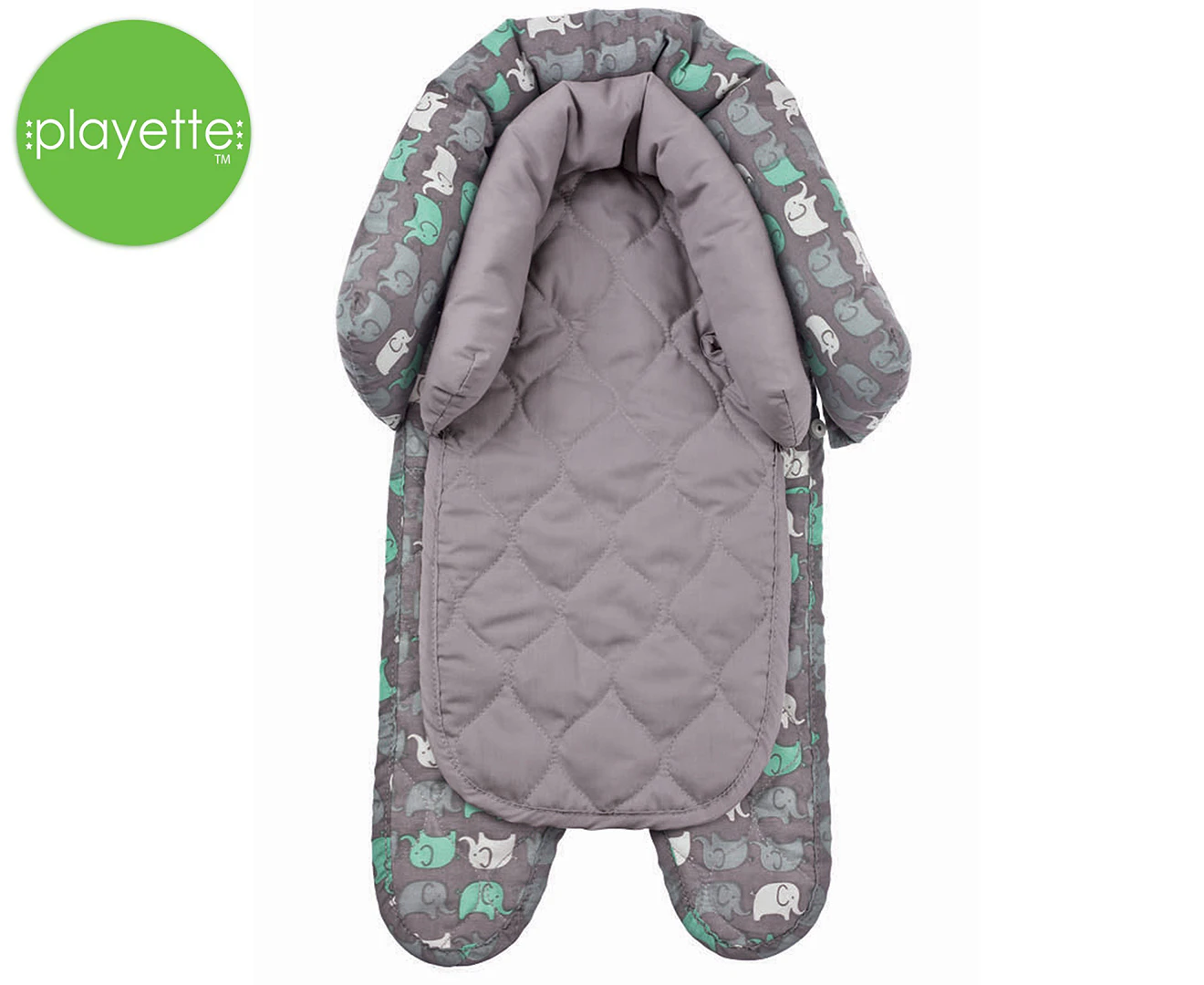 Playette 2-in-1 Comfort Travel Head Support w/ Strap Elephant Baby/Newborn 0m+