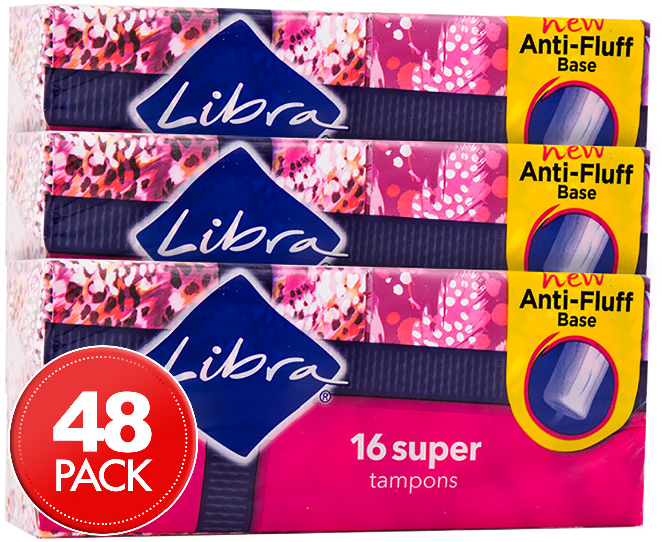 3 X Libra Super Tampons 16pk | GroceryRun.com.au