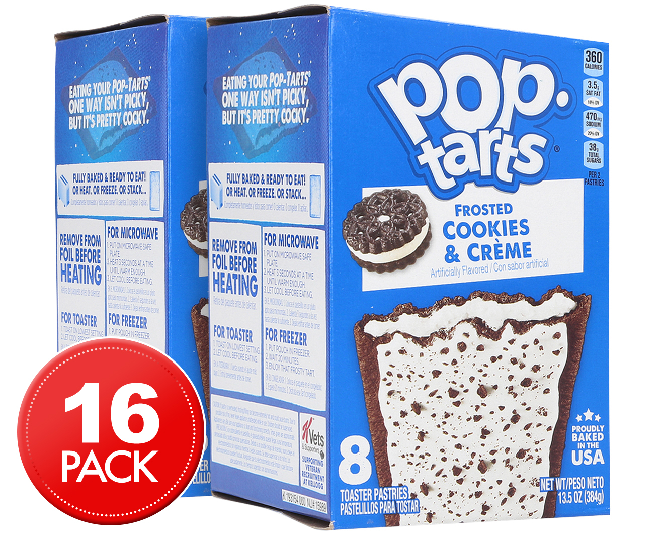 2 x Kellogg's Pop-Tarts Cookies & Creme 8pk | GroceryRun.com.au