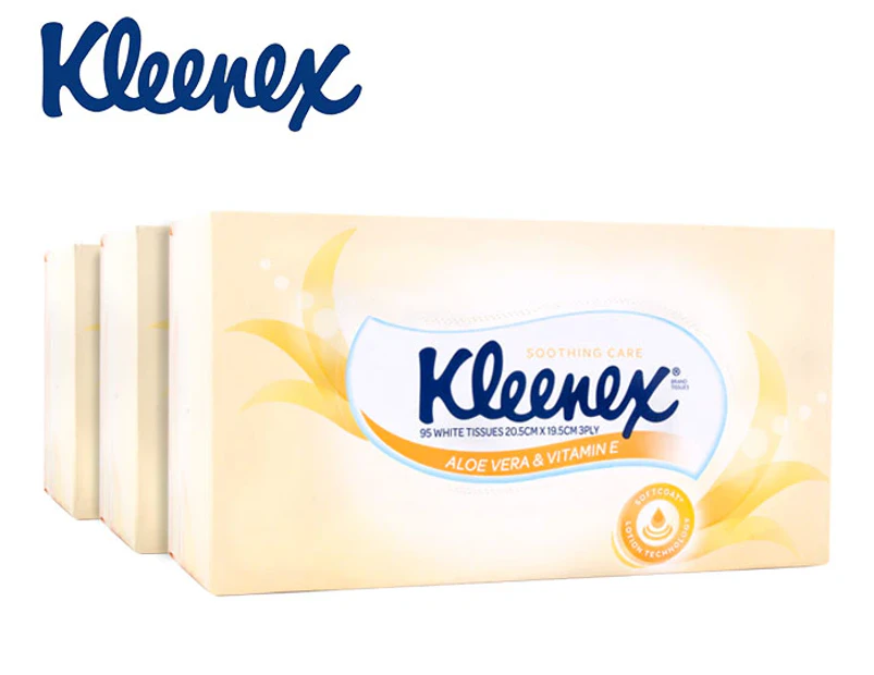 3 x Kleenex Aloe Vera Tissues 95pk