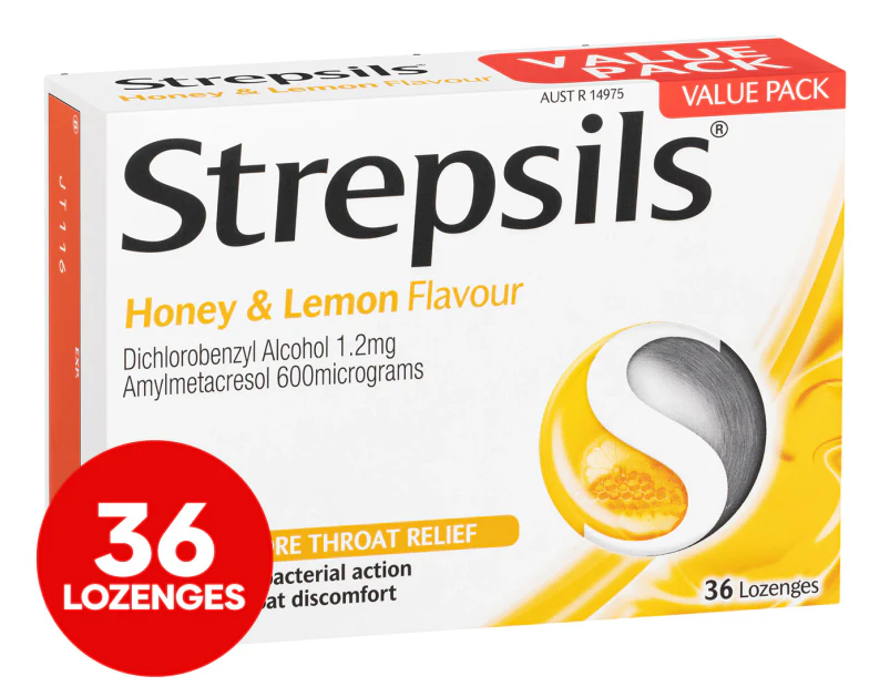 Strepsils Soothing Lozenges Honey & Lemon 36pk