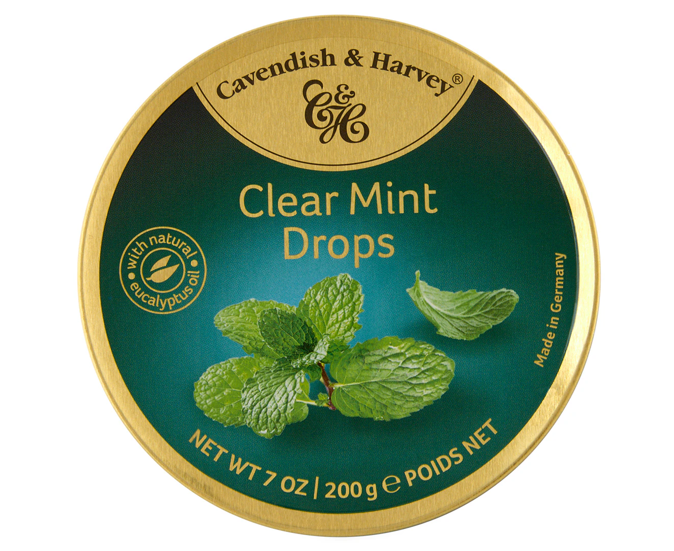 Cavendish & Harvey Clear Mint Drops Tin 200g