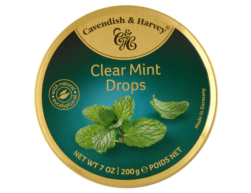 Cavendish & Harvey Clear Mint Drops Tin 200g