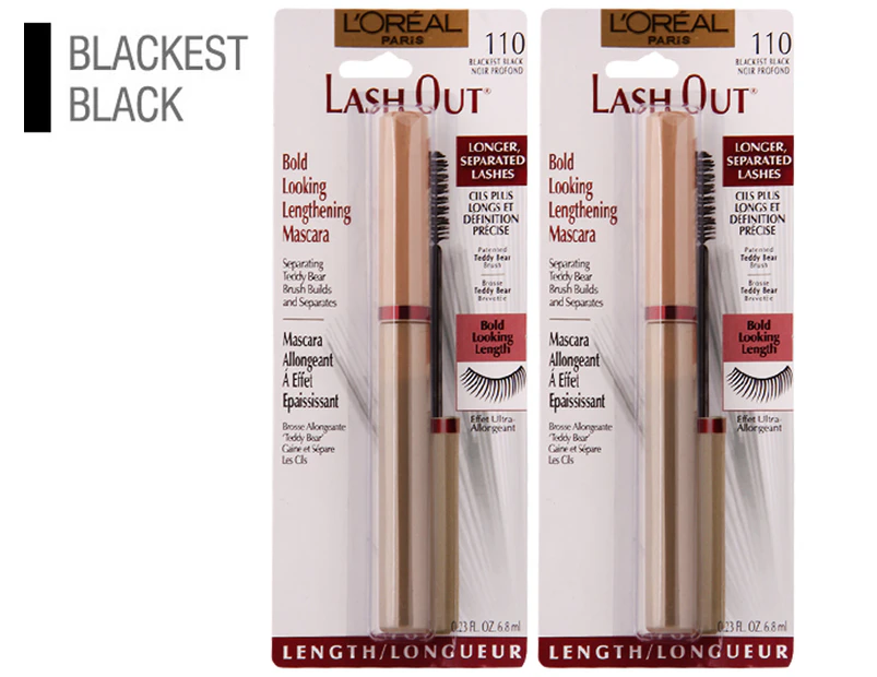 2 x L'Oréal Lash Out Mascara - Blackest Black