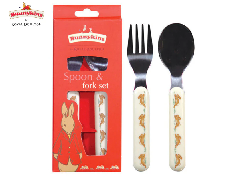 Royal Doulton Bunnykins Spoon and Fork - Playing Design