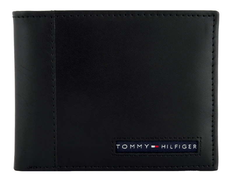 Tommy Hilfiger Cambridge Passcase Billfold Leather Wallet - Black