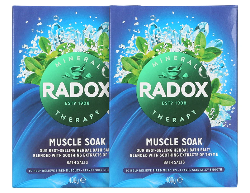 2 x Radox Muscle Soak Herbal Bath Salts 400g