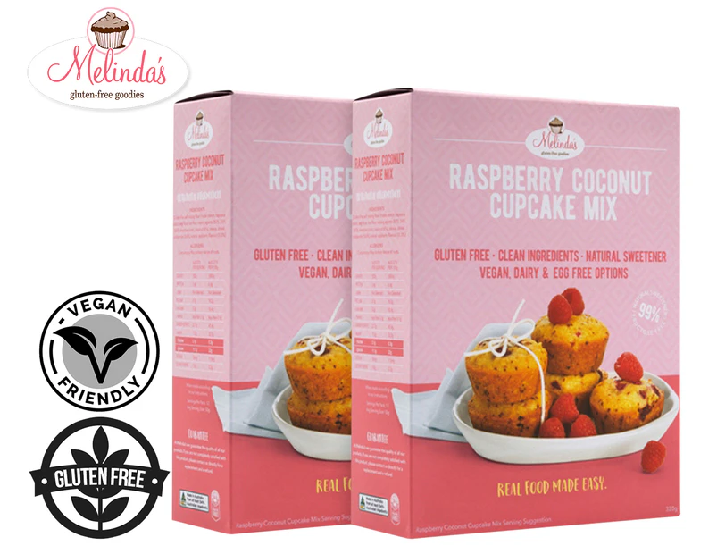 2 x Melinda's Raspberry Coconut Cupcake Mix 320g