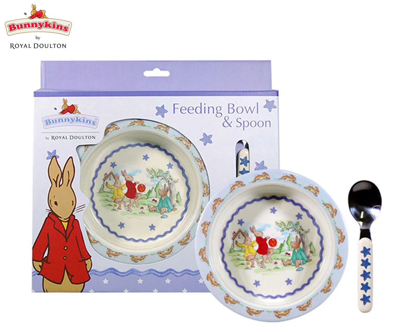 Royal Doulton Bunnykins Silverplate Baby Set & Infant Spoon