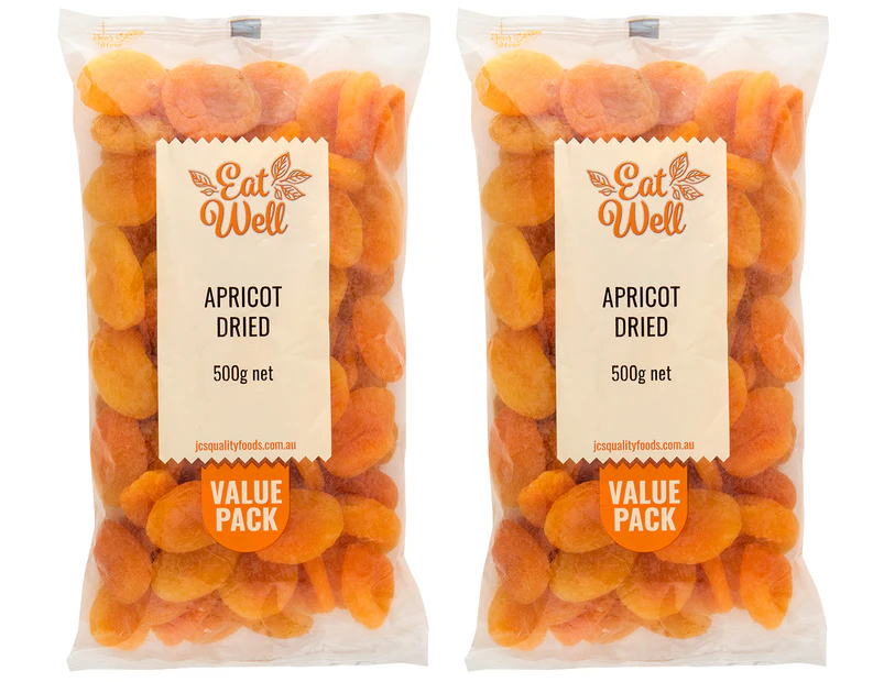 2 x Eat Well Dried Apricots 500g